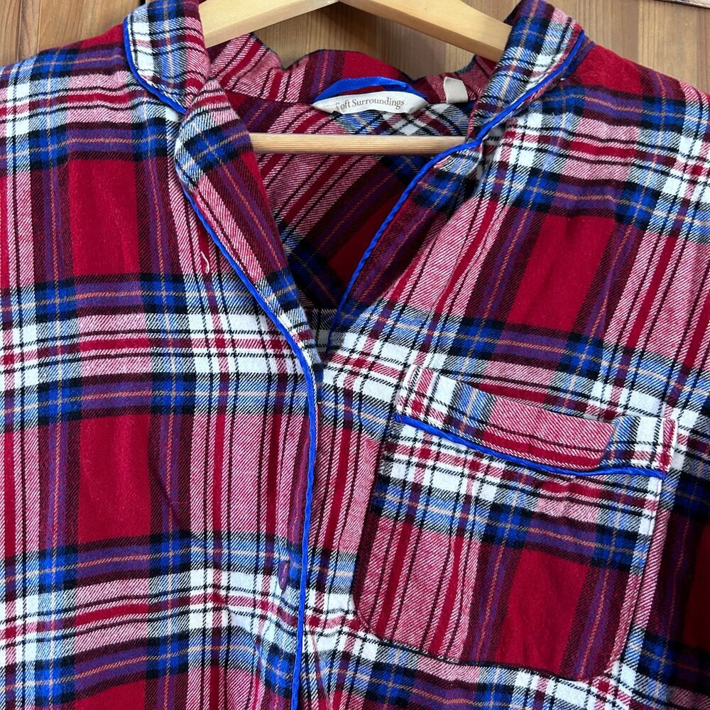 Soft Surroundings Red Plaid Flannel Pajama Set Jolly Good Womens Large Holiday - Picture 4 of 12